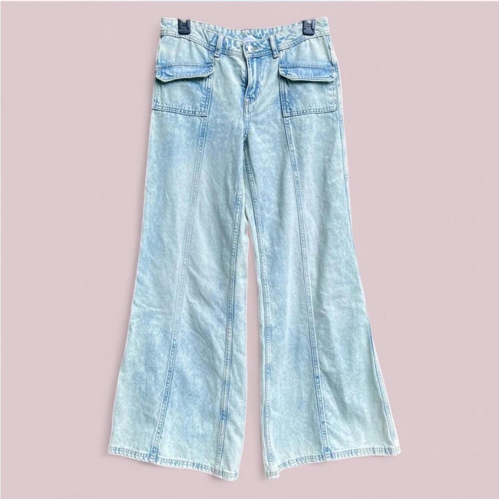 NWT H&M Divided High Rise Flare Wide Leg Pants Size 4